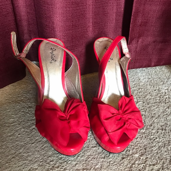 💋RED HEELS WITH BOW - Picture 3 of 5